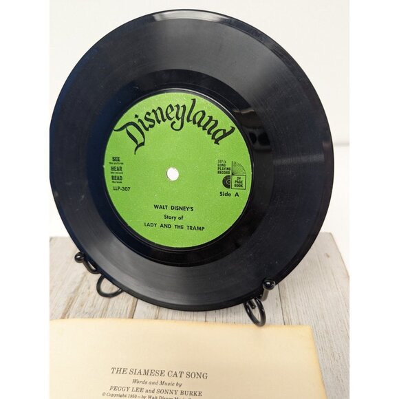 WALT DISNEY See Hear Read 33 1/3 rpm Lady And Tramp LLP-307 Book & Record 1965 - Picture 15 of 16